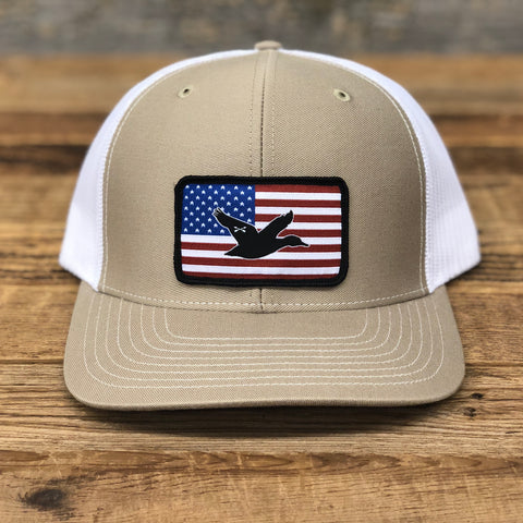 Duck Flag Trucker Snapback Hat Union Bison –